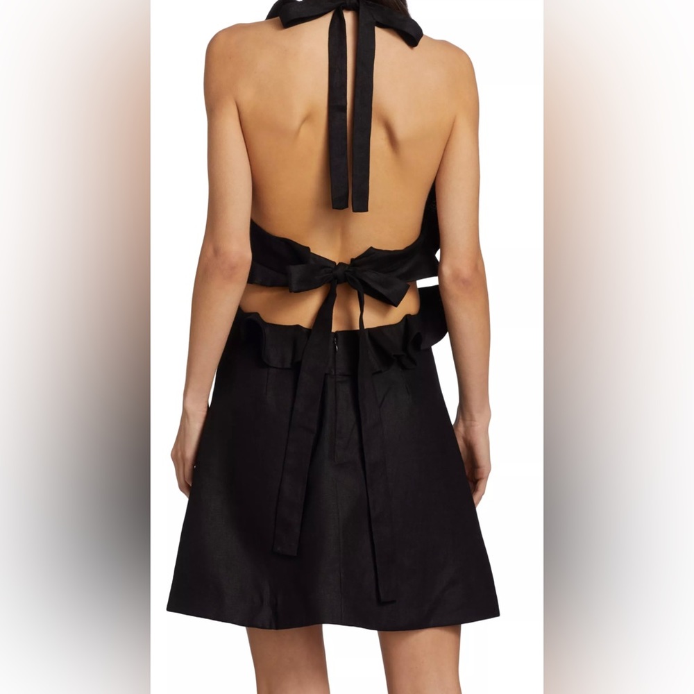 ZIMMERMANN Postcard Linen Ruffle Tie-Back Minidress NWT - Picture 4 of 9